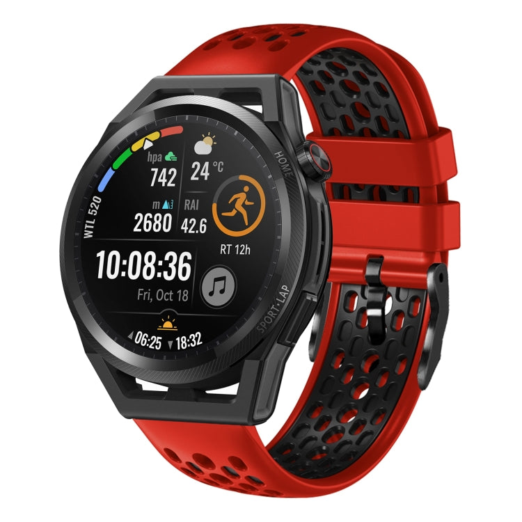 For Huawei Watch GT Runner 22mm Two-Color Breathable Silicone Watch Band