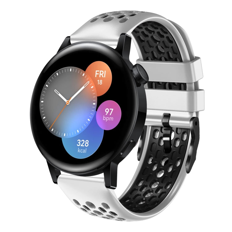 For Huawei Watch 3 22mm Two-Color Breathable Silicone Watch Band