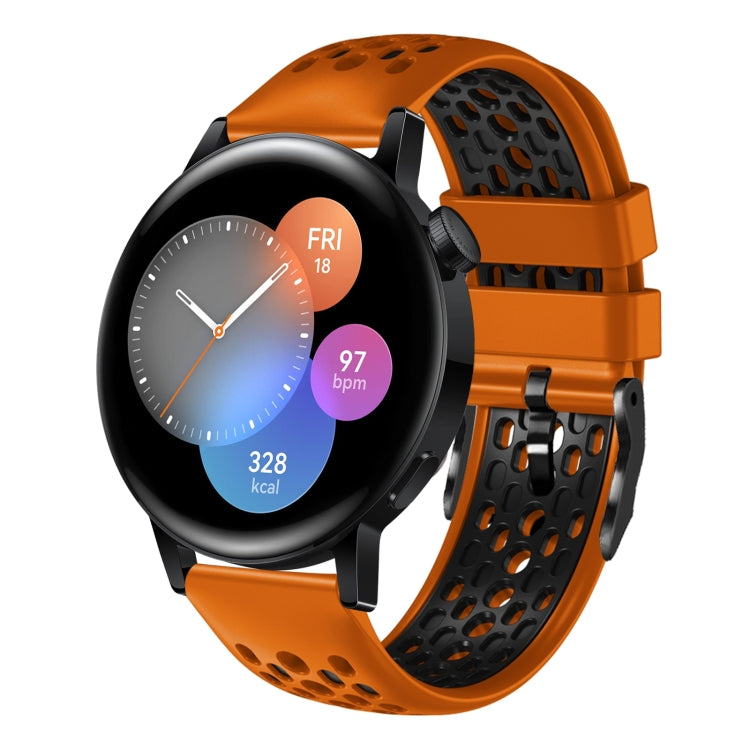 For Huawei Watch 3 22mm Two-Color Breathable Silicone Watch Band