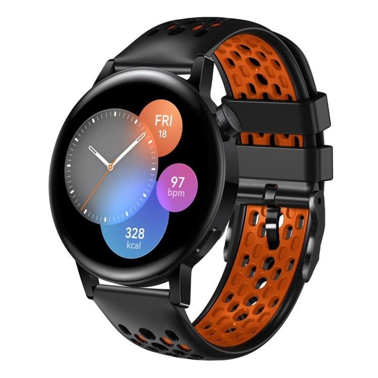 For Huawei Watch 3 22mm Two-Color Breathable Silicone Watch Band