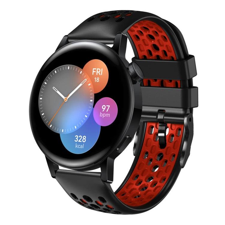 For Huawei Watch 3 22mm Two-Color Breathable Silicone Watch Band