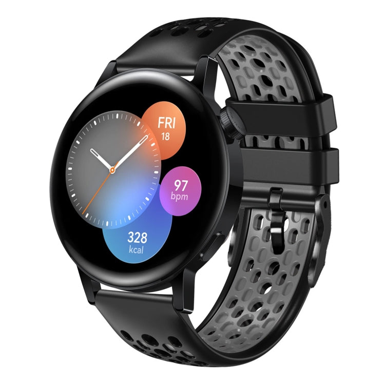 For Huawei Watch 3 22mm Two-Color Breathable Silicone Watch Band