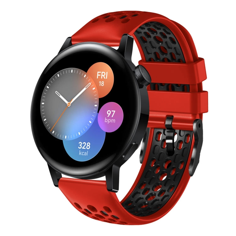 For Huawei Watch 3 22mm Two-Color Breathable Silicone Watch Band