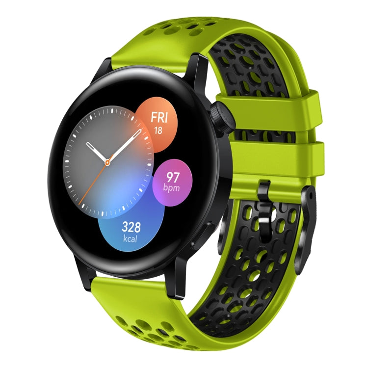 For Huawei Watch 3 22mm Two-Color Breathable Silicone Watch Band