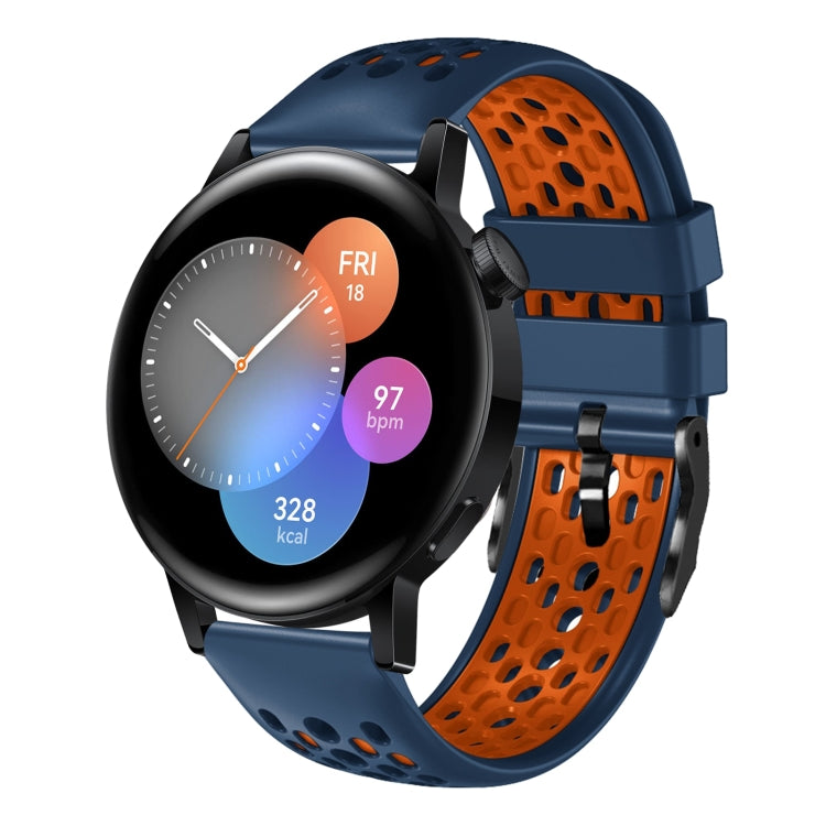For Huawei Watch 3 22mm Two-Color Breathable Silicone Watch Band