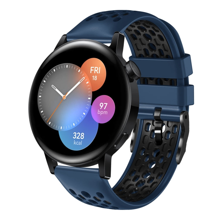 For Huawei Watch 3 22mm Two-Color Breathable Silicone Watch Band