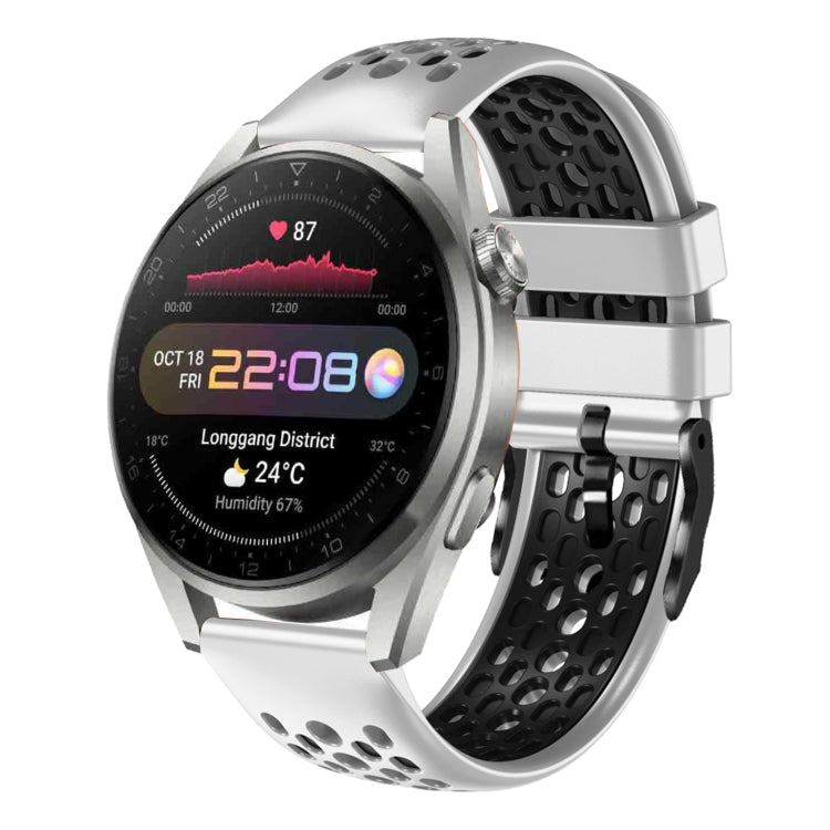 For Huawei Watch 3 Pro 22mm Two-Color Breathable Silicone Watch Band