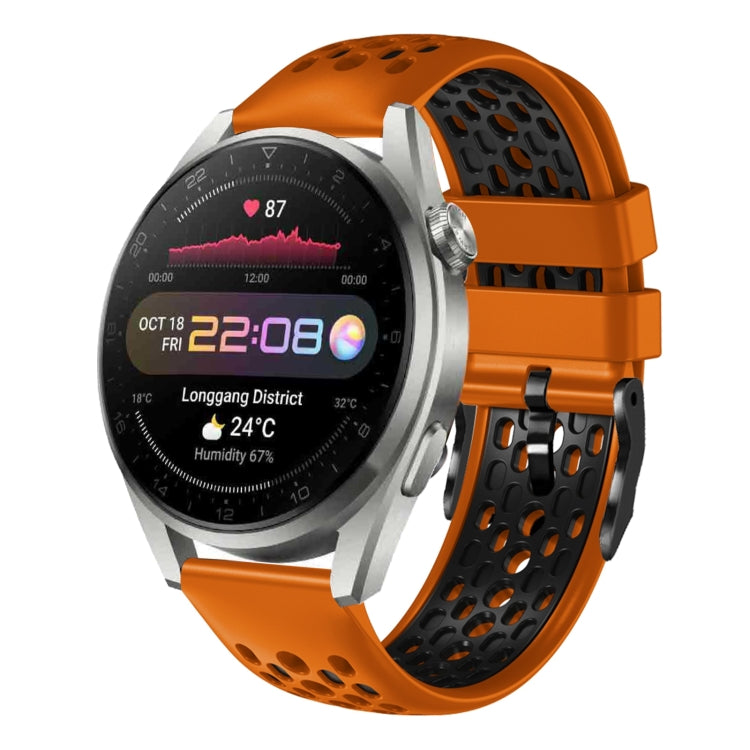 For Huawei Watch 3 Pro 22mm Two-Color Breathable Silicone Watch Band