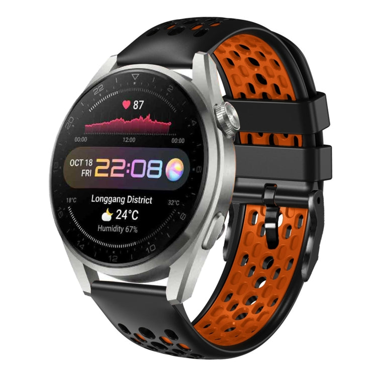 For Huawei Watch 3 Pro 22mm Two-Color Breathable Silicone Watch Band