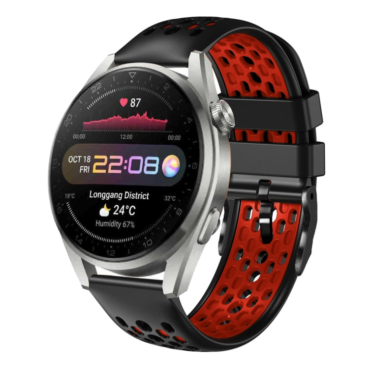 For Huawei Watch 3 Pro 22mm Two-Color Breathable Silicone Watch Band