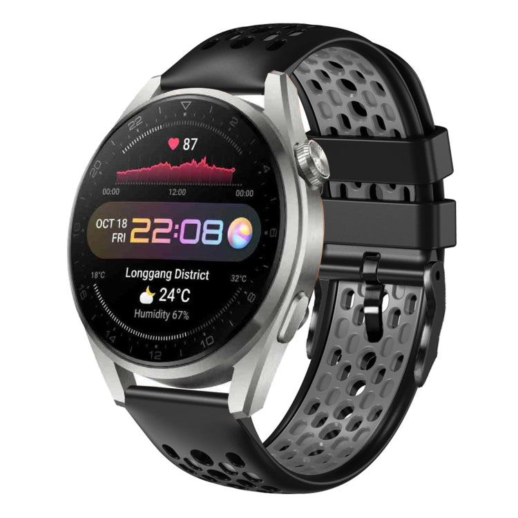 For Huawei Watch 3 Pro 22mm Two-Color Breathable Silicone Watch Band