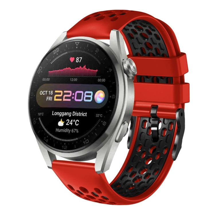 For Huawei Watch 3 Pro 22mm Two-Color Breathable Silicone Watch Band