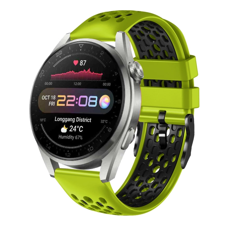For Huawei Watch 3 Pro 22mm Two-Color Breathable Silicone Watch Band