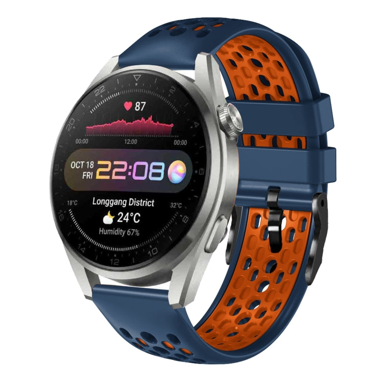 For Huawei Watch 3 Pro 22mm Two-Color Breathable Silicone Watch Band