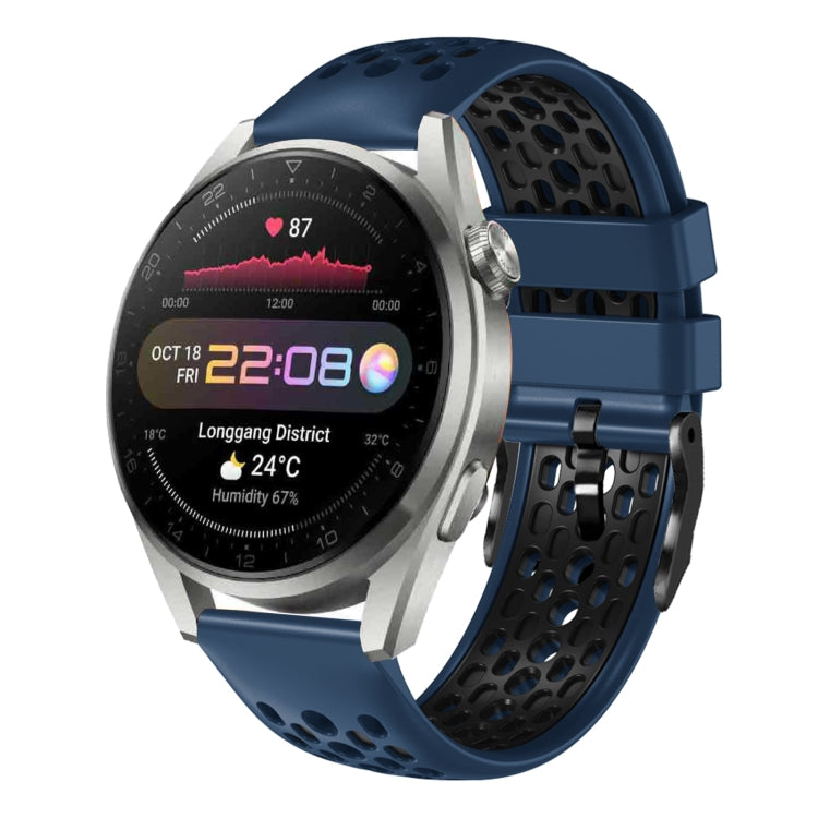 For Huawei Watch 3 Pro 22mm Two-Color Breathable Silicone Watch Band