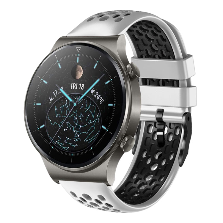 For Huawei Watch GT2 Pro 22mm Two-Color Breathable Silicone Watch Band