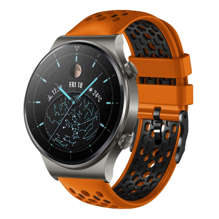 For Huawei Watch GT2 Pro 22mm Two-Color Breathable Silicone Watch Band