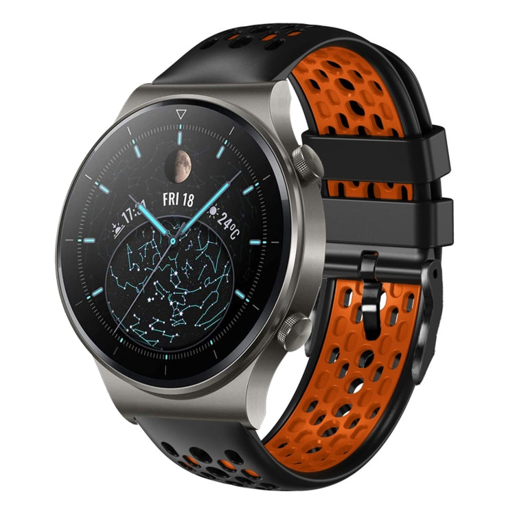 For Huawei Watch GT2 Pro 22mm Two-Color Breathable Silicone Watch Band