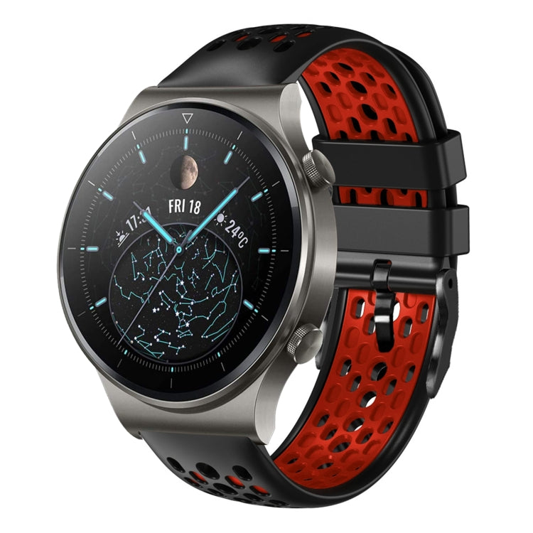For Huawei Watch GT2 Pro 22mm Two-Color Breathable Silicone Watch Band