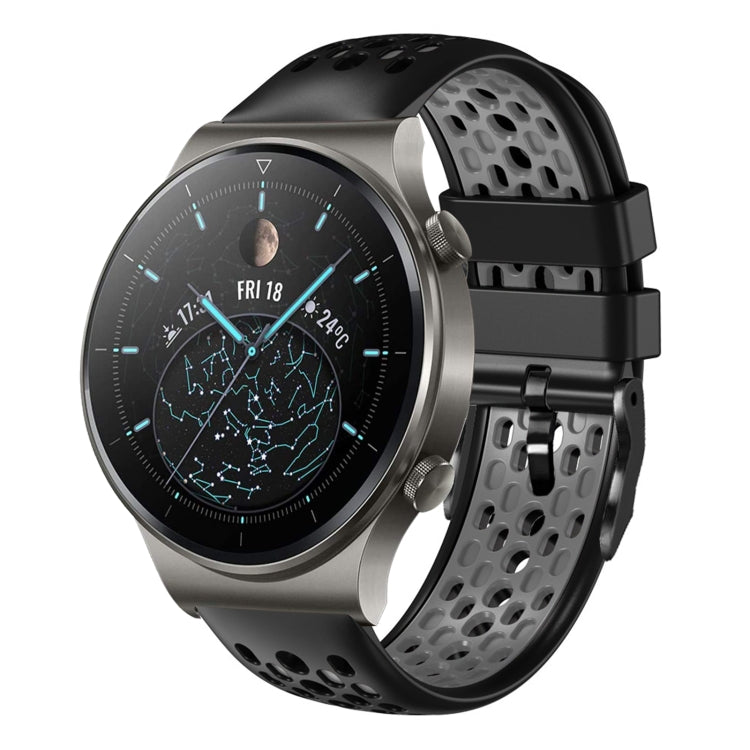 For Huawei Watch GT2 Pro 22mm Two-Color Breathable Silicone Watch Band
