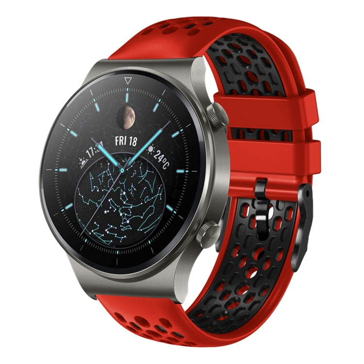 For Huawei Watch GT2 Pro 22mm Two-Color Breathable Silicone Watch Band