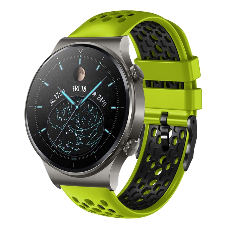 For Huawei Watch GT2 Pro 22mm Two-Color Breathable Silicone Watch Band