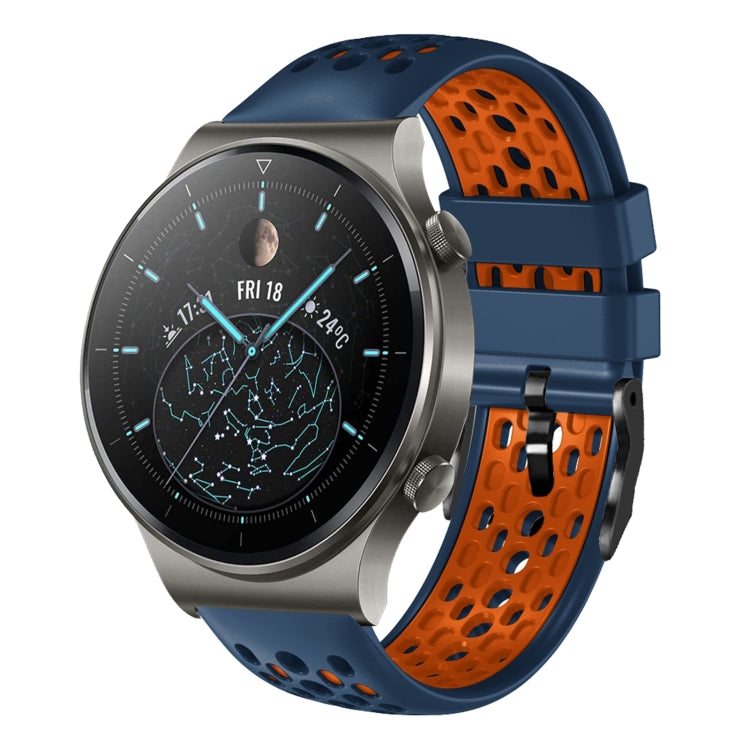 For Huawei Watch GT2 Pro 22mm Two-Color Breathable Silicone Watch Band