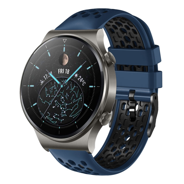 For Huawei Watch GT2 Pro 22mm Two-Color Breathable Silicone Watch Band