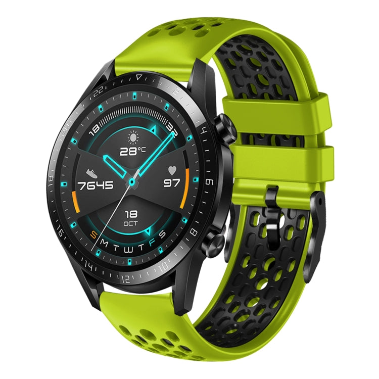 For Huawei Watch GT2 46mm 22mm Two-Color Breathable Silicone Watch Band