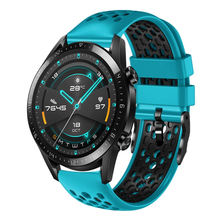 For Huawei Watch GT2 46mm 22mm Two-Color Breathable Silicone Watch Band