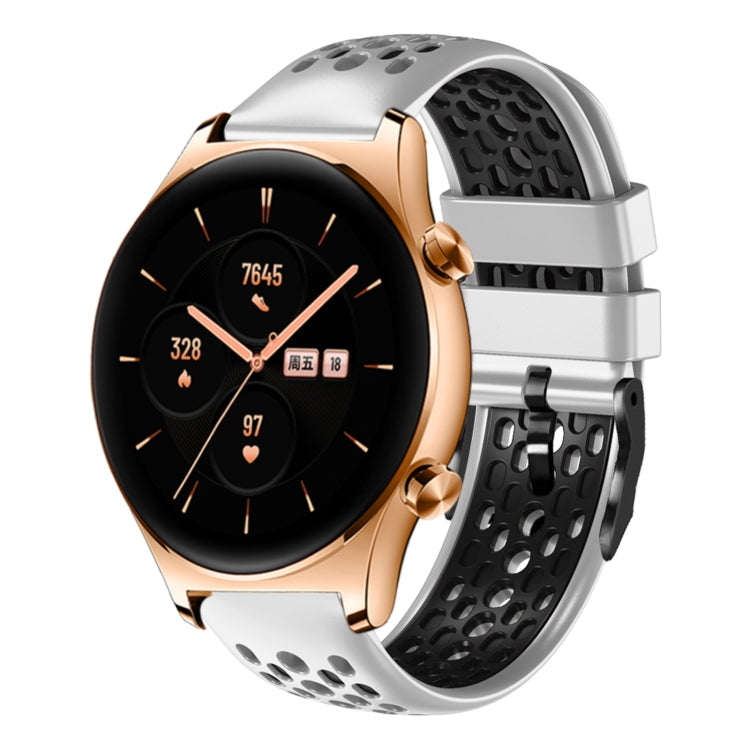 For Honor Watch GS 3 22mm Two-Color Breathable Silicone Watch Band