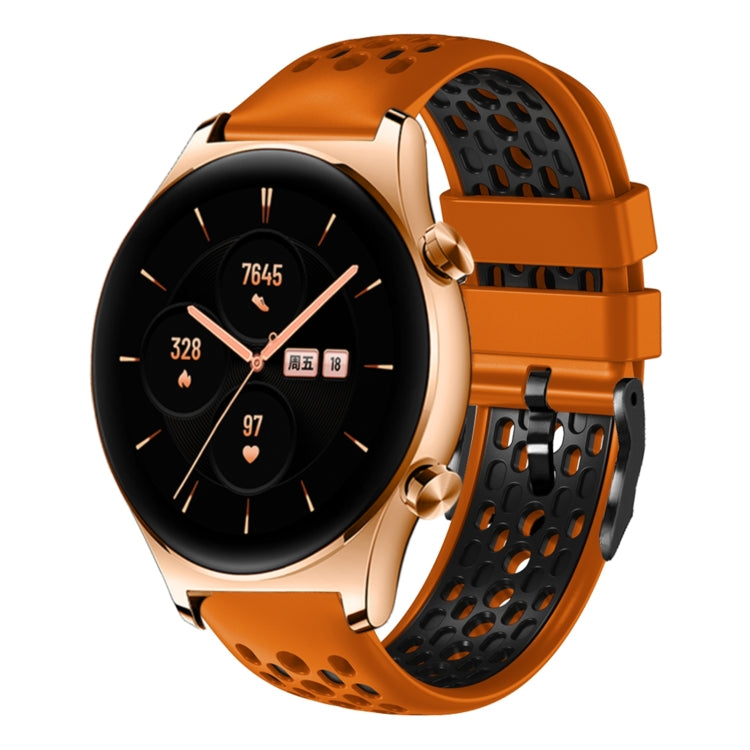 For Honor Watch GS 3 22mm Two-Color Breathable Silicone Watch Band