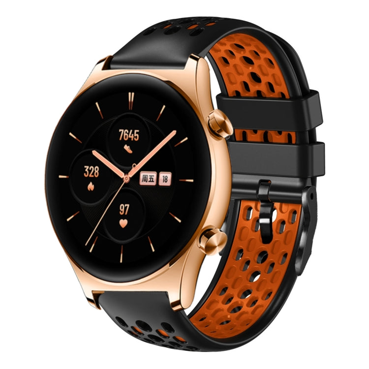 For Honor Watch GS 3 22mm Two-Color Breathable Silicone Watch Band
