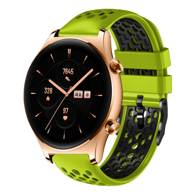 For Honor Watch GS 3 22mm Two-Color Breathable Silicone Watch Band