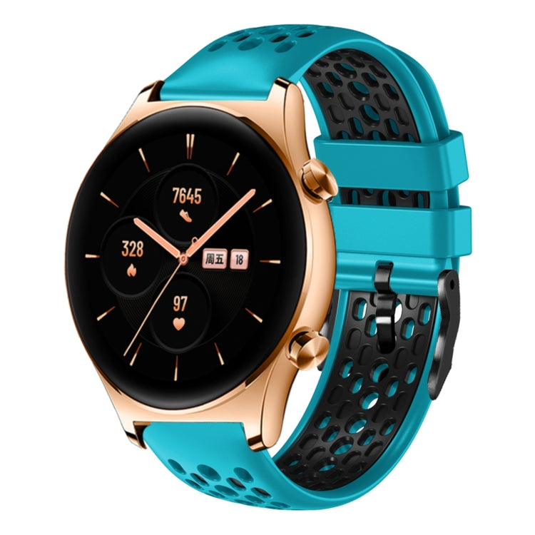 For Honor Watch GS 3 22mm Two-Color Breathable Silicone Watch Band