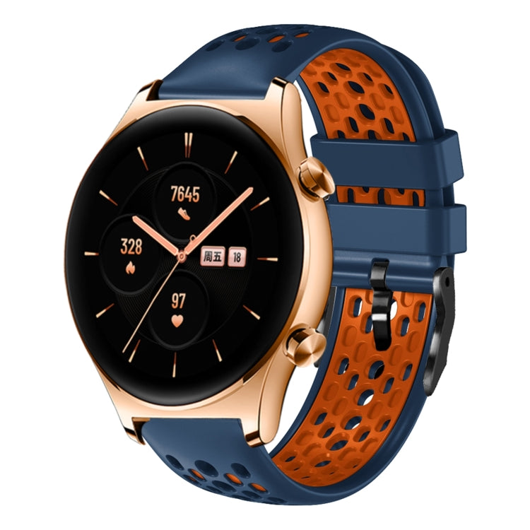For Honor Watch GS 3 22mm Two-Color Breathable Silicone Watch Band