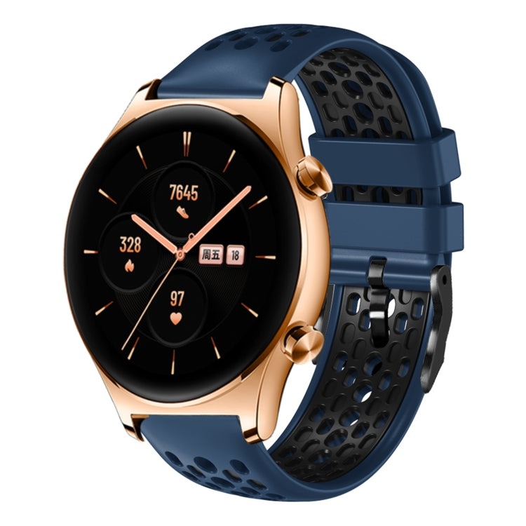 For Honor Watch GS 3 22mm Two-Color Breathable Silicone Watch Band