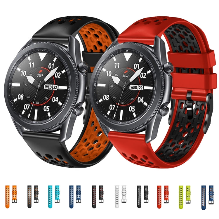 For Honor Watch GS 3 22mm Two-Color Breathable Silicone Watch Band