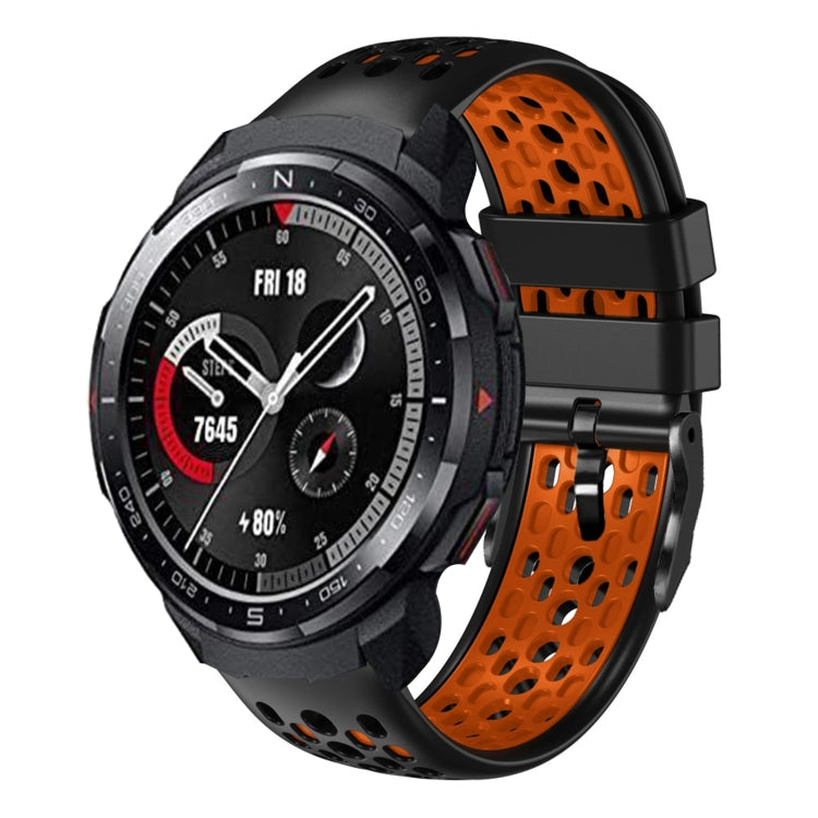 For Honor Watch GS Pro 22mm Two-Color Breathable Silicone Watch Band