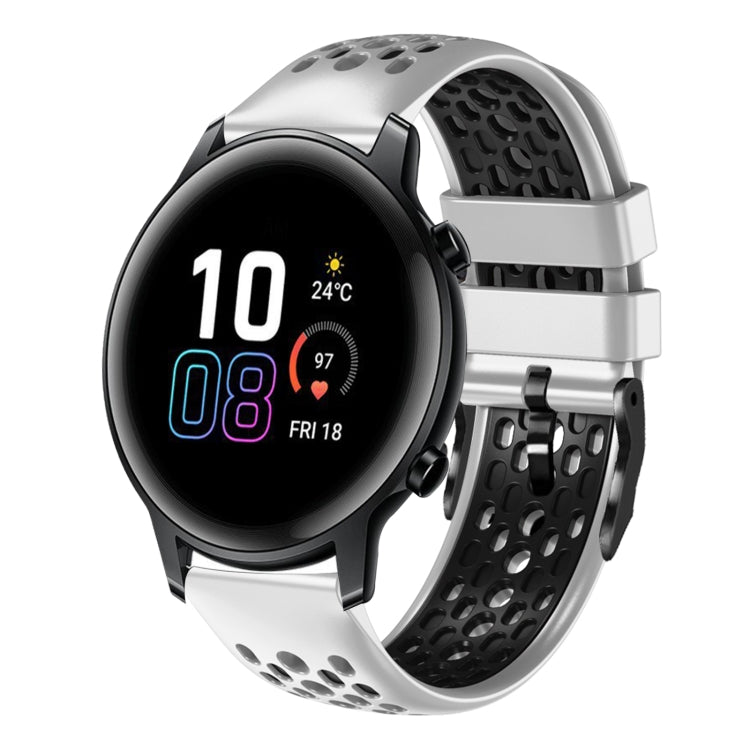 For Honor Magic Watch 2 46mm 22mm Two-Color Breathable Silicone Watch Band