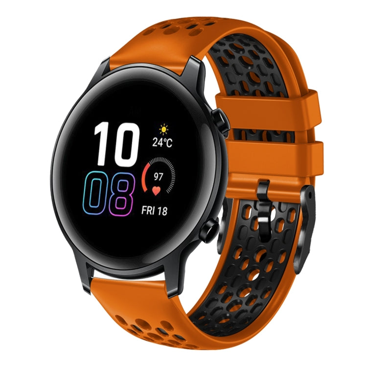 For Honor Magic Watch 2 46mm 22mm Two-Color Breathable Silicone Watch Band