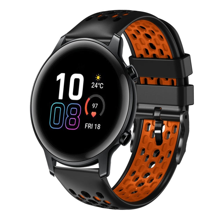 For Honor Magic Watch 2 46mm 22mm Two-Color Breathable Silicone Watch Band