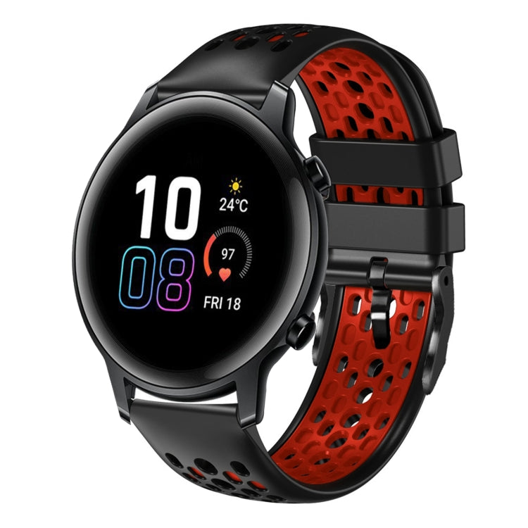 For Honor Magic Watch 2 46mm 22mm Two-Color Breathable Silicone Watch Band