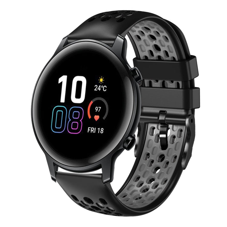 For Honor Magic Watch 2 46mm 22mm Two-Color Breathable Silicone Watch Band