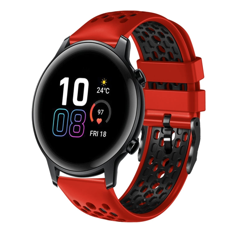 For Honor Magic Watch 2 46mm 22mm Two-Color Breathable Silicone Watch Band