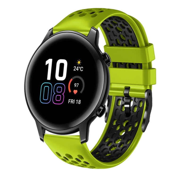 For Honor Magic Watch 2 46mm 22mm Two-Color Breathable Silicone Watch Band