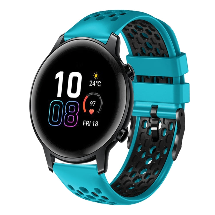 For Honor Magic Watch 2 46mm 22mm Two-Color Breathable Silicone Watch Band
