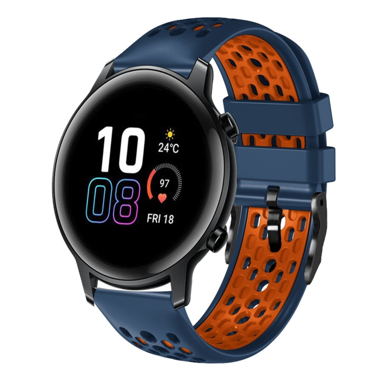 For Honor Magic Watch 2 46mm 22mm Two-Color Breathable Silicone Watch Band
