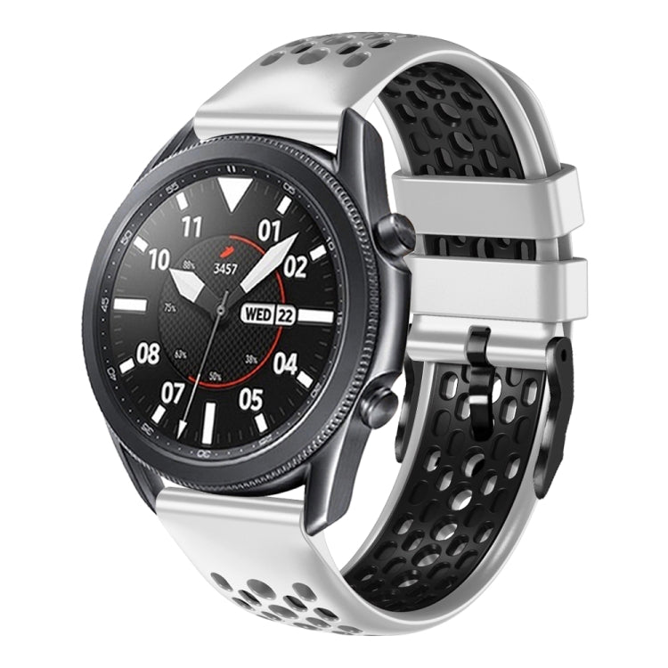 For Samsung Galaxy Watch3 45mm 22mm Two-Color Breathable Silicone Watch Band