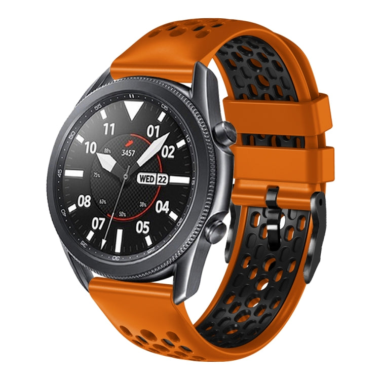 For Samsung Galaxy Watch3 45mm 22mm Two-Color Breathable Silicone Watch Band